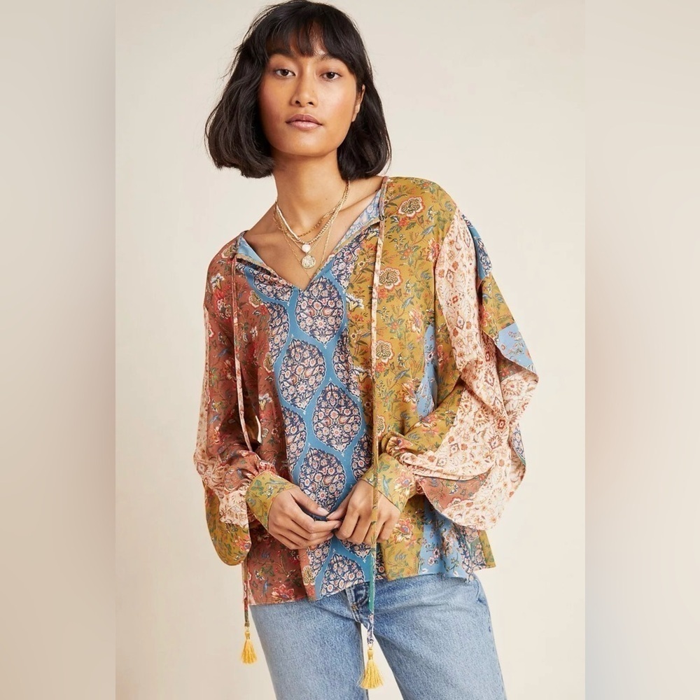 ANTHROPOLOGIE Sachin + Babi IIiana Ruffle Blouse - Picture 2 of 8